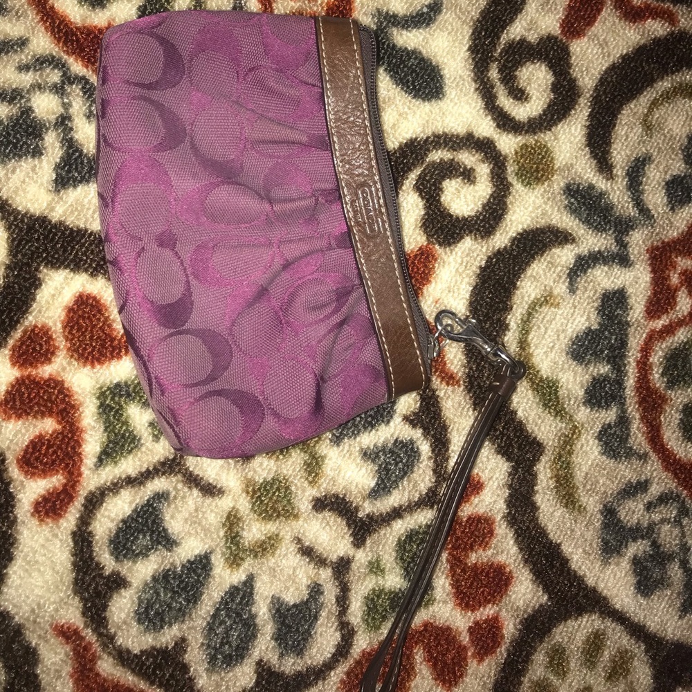 Dark purple coach wristlet